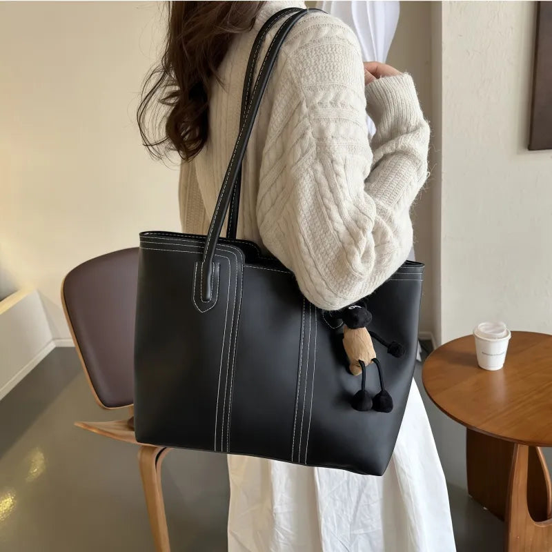 Large Capacity Tote Bag – Lightweight Square Shoulder Handbag for Daily & Work Use