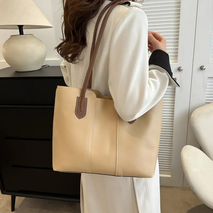 Large Capacity Tote Bag – Lightweight Square Shoulder Handbag for Daily & Work Use