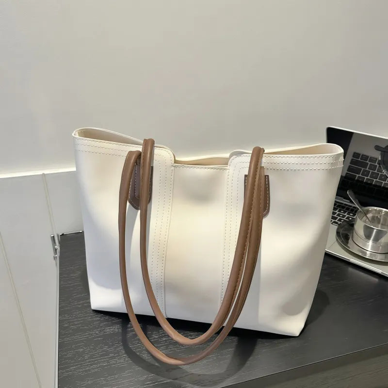 Large Capacity Tote Bag – Lightweight Square Shoulder Handbag for Daily & Work Use
