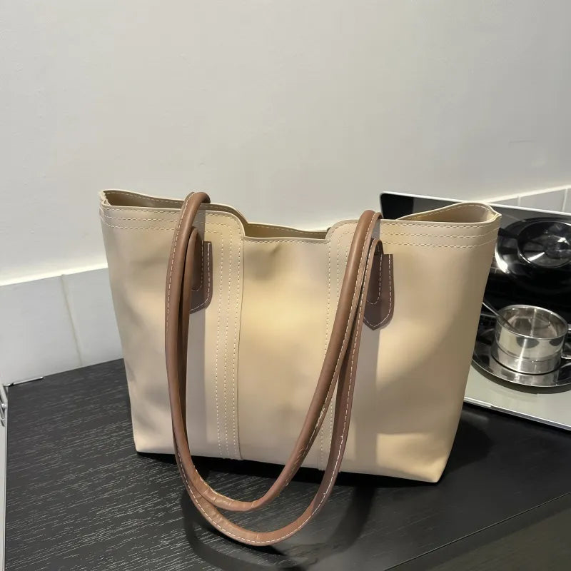Large Capacity Tote Bag – Lightweight Square Shoulder Handbag for Daily & Work Use