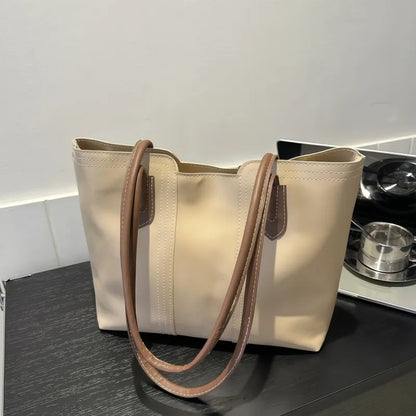 Large Capacity Tote Bag – Lightweight Square Shoulder Handbag for Daily & Work Use