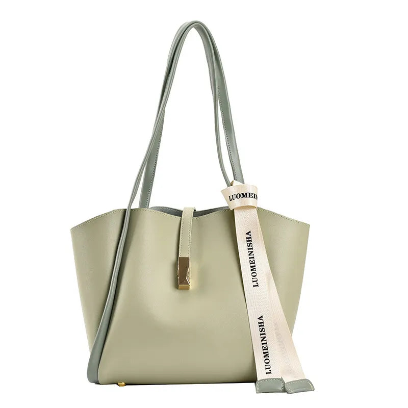Shoulder Tote Bag with Cute Bow & Mini Pouch – Large Capacity Stylish Everyday Handbag