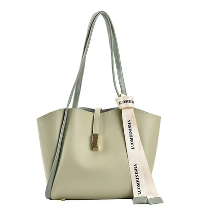 Shoulder Tote Bag with Cute Bow & Mini Pouch – Large Capacity Stylish Everyday Handbag