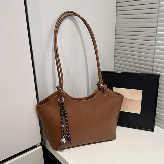 Shoulder Tote Bag – Large Capacity Spring Fashion Handbag with Zipper Closure