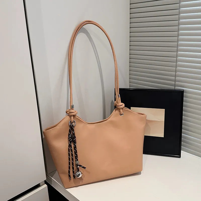 Shoulder Tote Bag – Large Capacity Spring Fashion Handbag with Zipper Closure