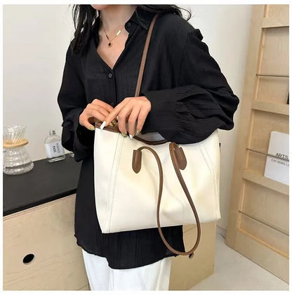 Tote Shoulder Bag – Large Capacity Zipper Tote with Keychain, Everyday Fashion Handbag