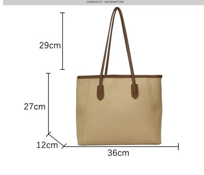 Tote Shoulder Bag – Large Capacity Zipper Tote with Keychain, Everyday Fashion Handbag