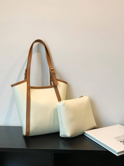 Bucket Tote Bag – 2-Piece Set with Inner Pouch, Shoulder Bag with Magnetic Closure