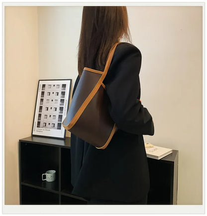 Bucket Tote Bag – 2-Piece Set with Inner Pouch, Shoulder Bag with Magnetic Closure