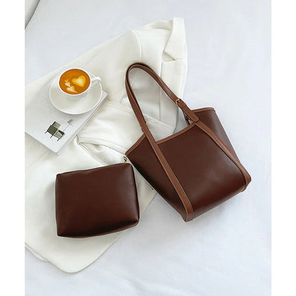 Bucket Tote Bag – 2-Piece Set with Inner Pouch, Shoulder Bag with Magnetic Closure