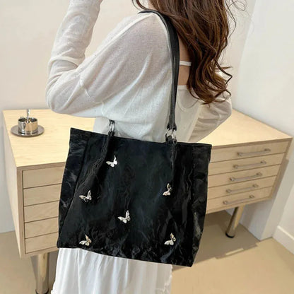 Canvas Tote Bag – Butterfly Shoulder Tote Bag