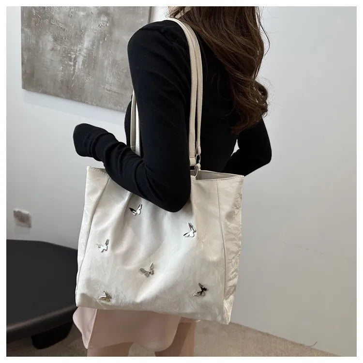 Canvas Tote Bag – Butterfly Shoulder Tote Bag