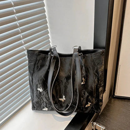 Canvas Tote Bag – Butterfly Shoulder Tote Bag