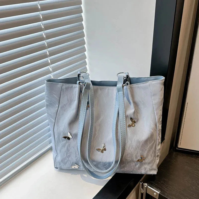Canvas Tote Bag – Butterfly Shoulder Tote Bag