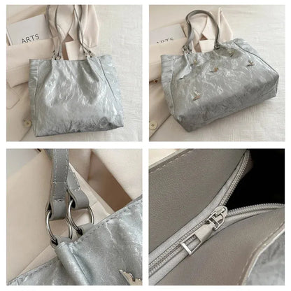 Canvas Tote Bag – Butterfly Shoulder Tote Bag