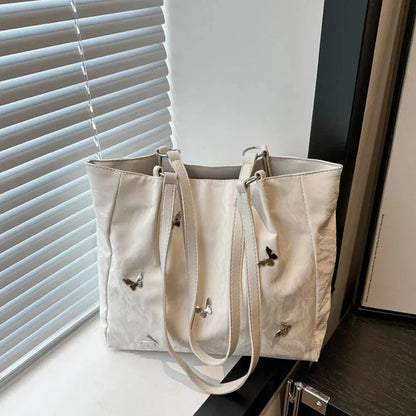 Canvas Tote Bag – Butterfly Shoulder Tote Bag