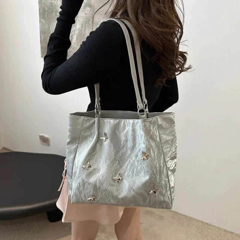 Canvas Tote Bag – Butterfly Shoulder Tote Bag