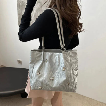 Canvas Tote Bag – Butterfly Shoulder Tote Bag