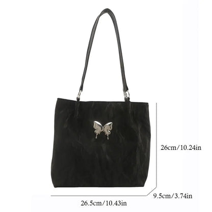 Tote Bag – Butterfly Shoulder Bag, Zipper Closure