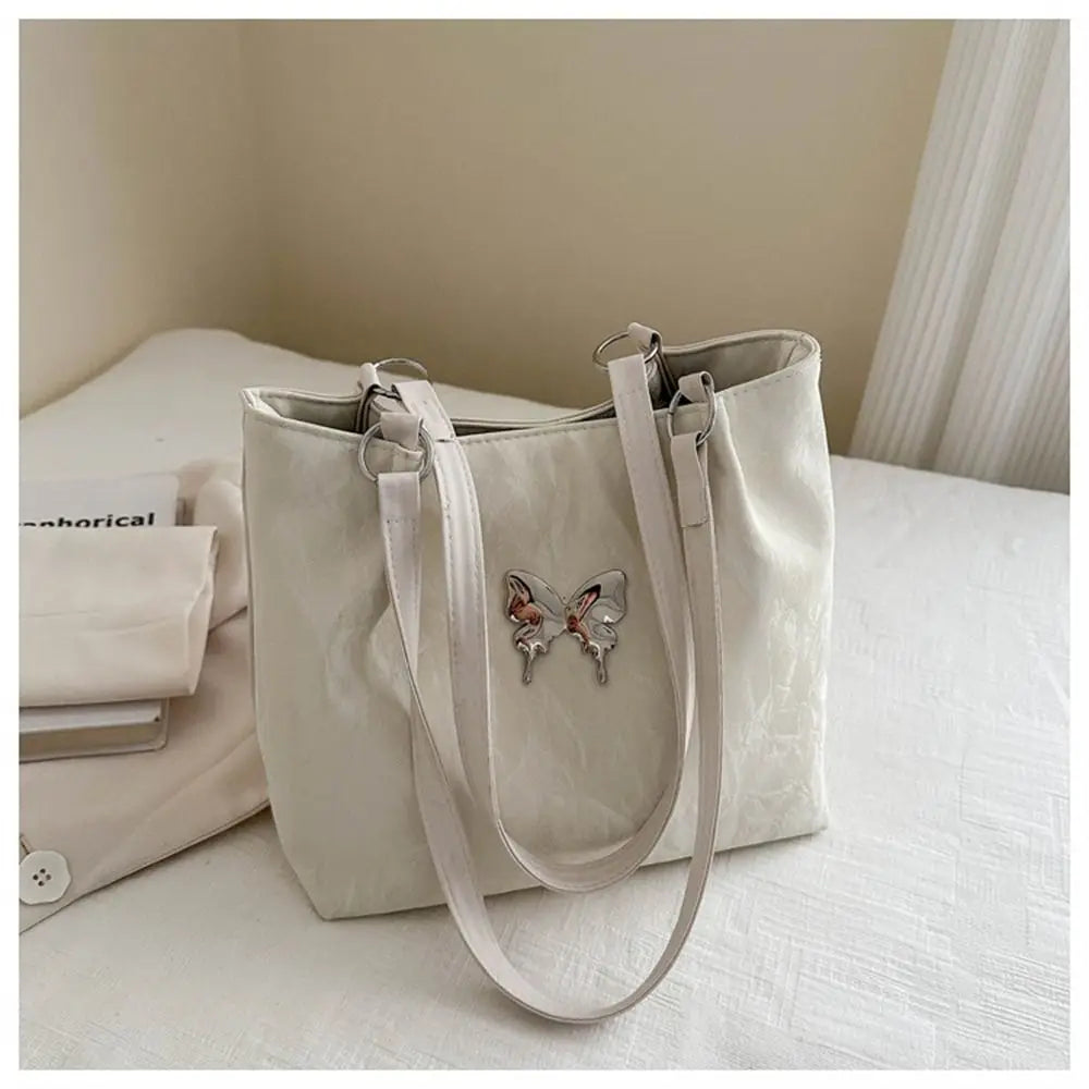 Tote Bag – Butterfly Shoulder Bag, Zipper Closure