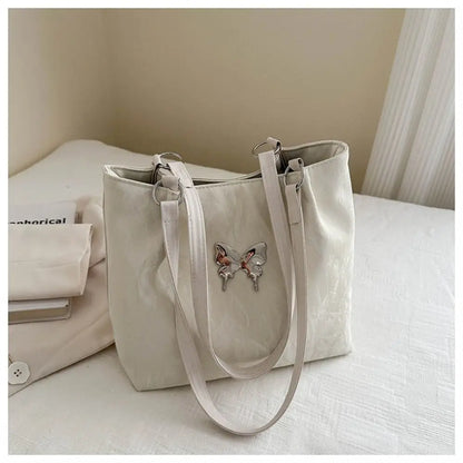 Tote Bag – Butterfly Shoulder Bag, Zipper Closure
