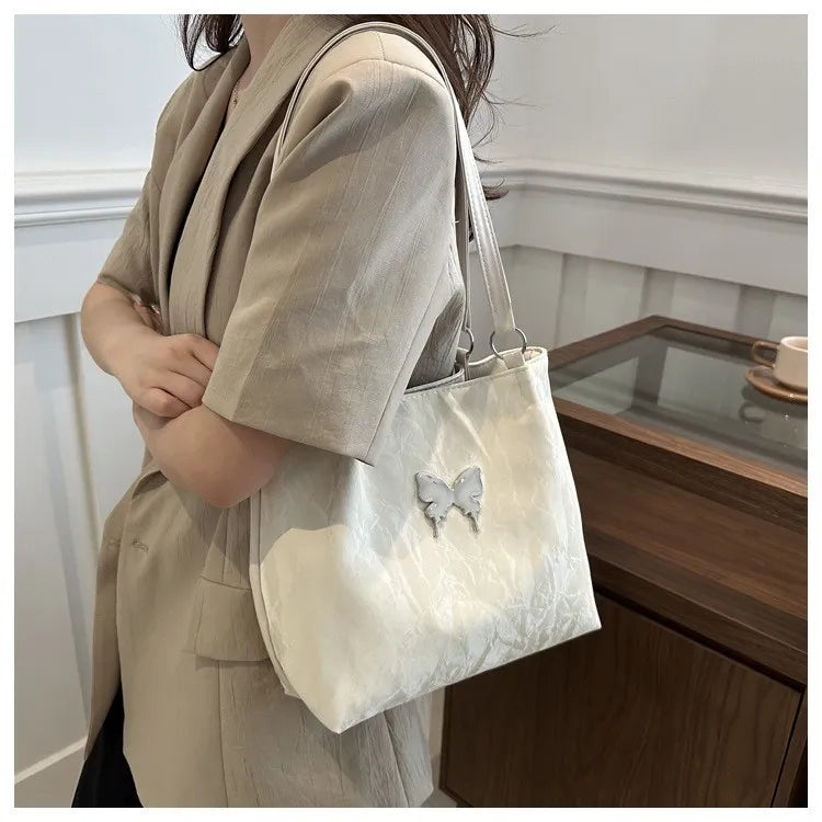 Tote Bag – Butterfly Shoulder Bag, Zipper Closure