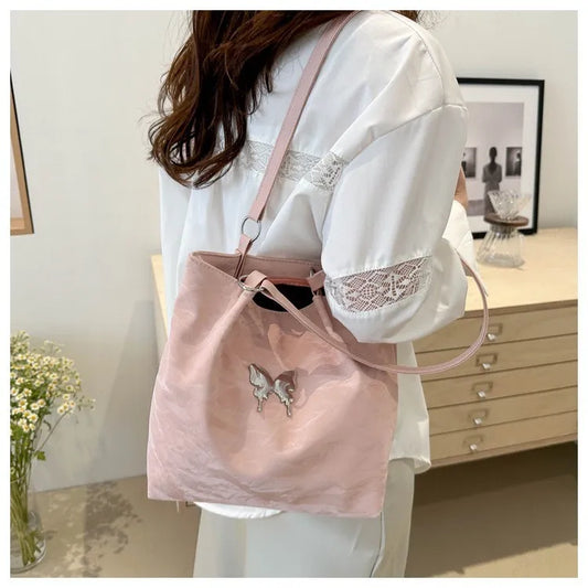 Tote Bag – Butterfly Shoulder Bag, Zipper Closure