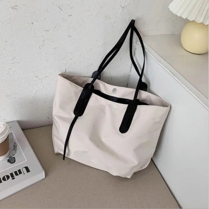 Nylon Canvas Tote Bag – Retro Shoulder Bag, Lightweight Casual Everyday Carry