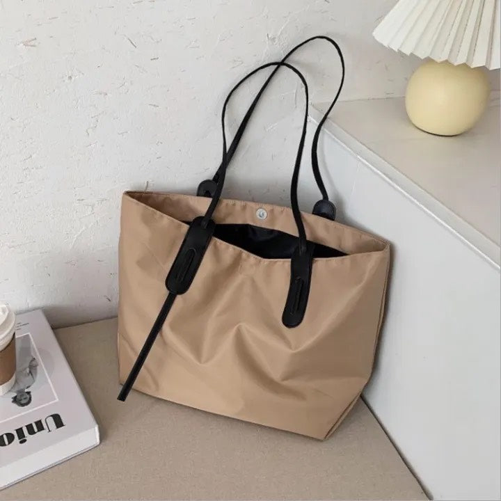 Nylon Canvas Tote Bag – Retro Shoulder Bag, Lightweight Casual Everyday Carry