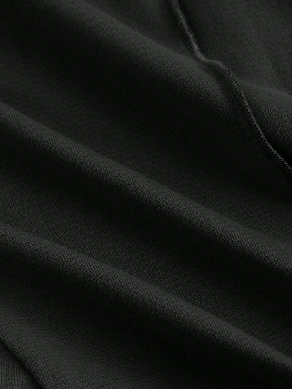 Fashzeo Black mock neck sleeveless long dress featuring a sleek bodycon fit and high neck for an elegant party wear aesthetic.1
