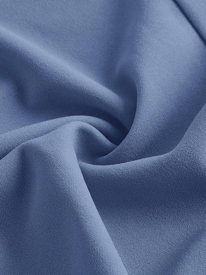 Fashzeo Blue asymmetrical pleated bodycon midi dress with ruched detail and thin straps for women party wear3