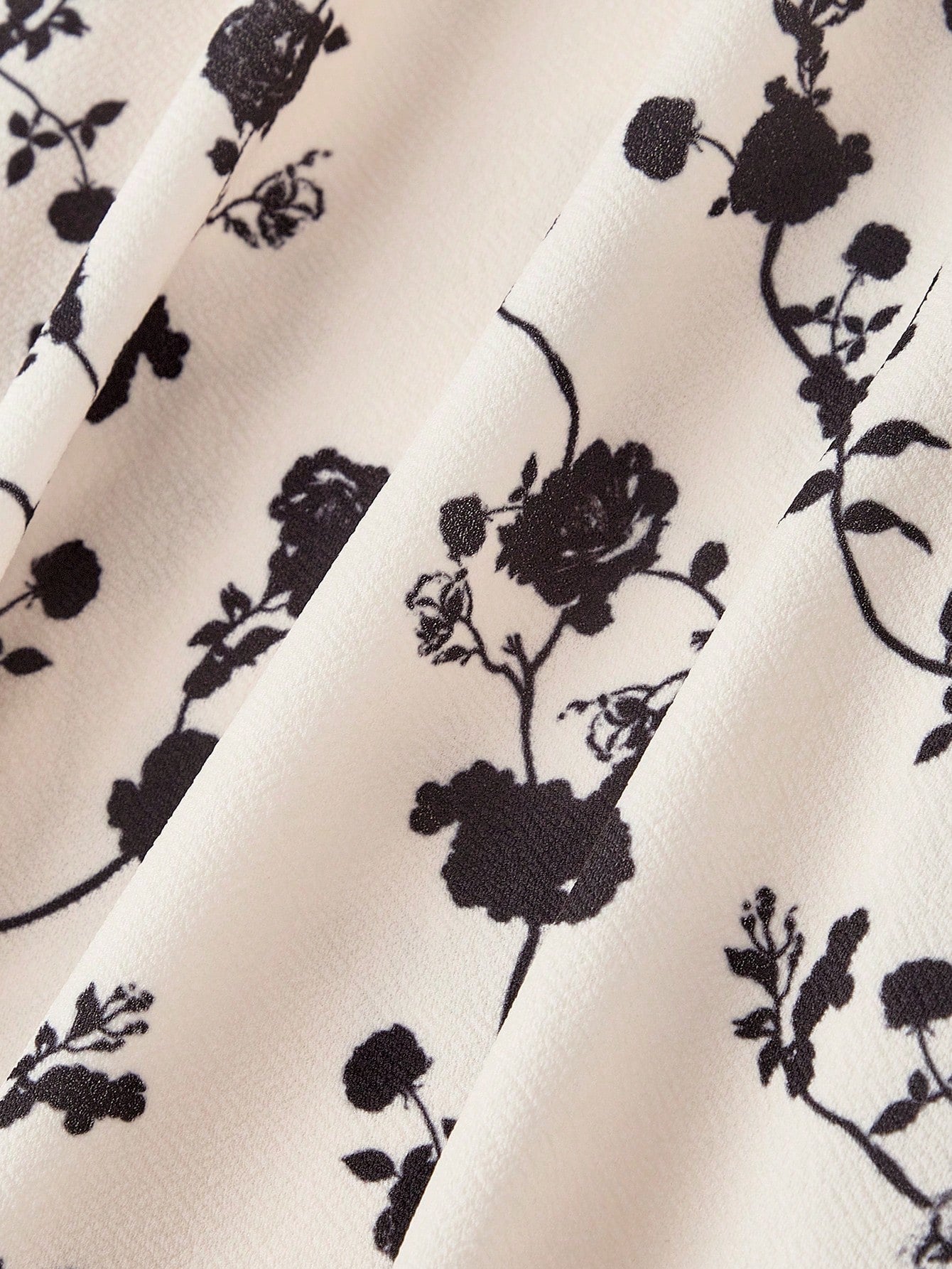 Fashzeo women's monochrome floral print midi dress with a structured corset bustier bodice and black contrast piping.