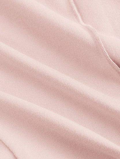 Fashzeo baby pink mock neck sleeveless long dress featuring a sleek bodycon fit and high neck for an elegant party wear aesthetic.2