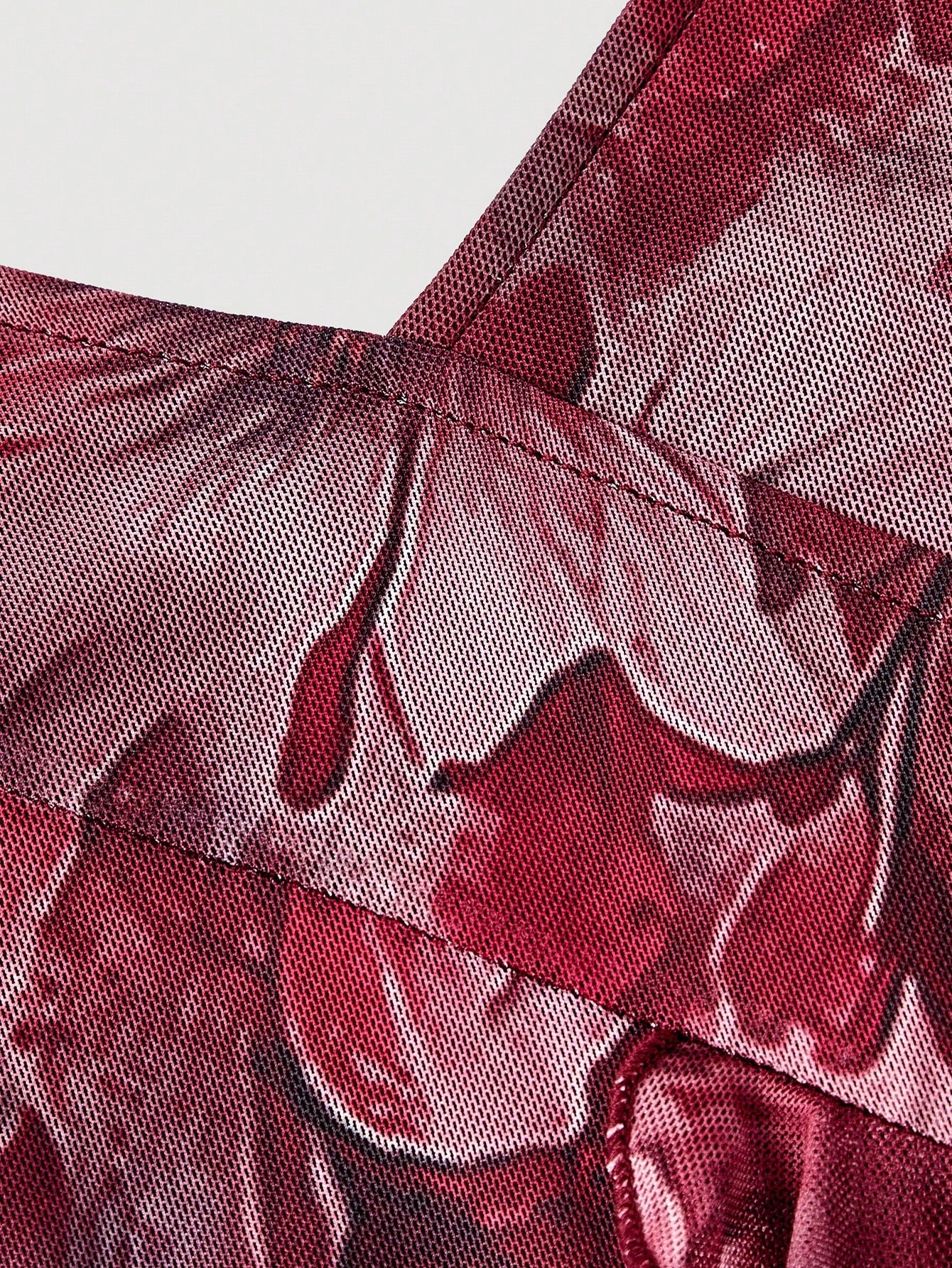 Fashzeo burgundy floral long dress with high slit, ruffle hem, and sexy backless design for women's party and vacation fashion.4