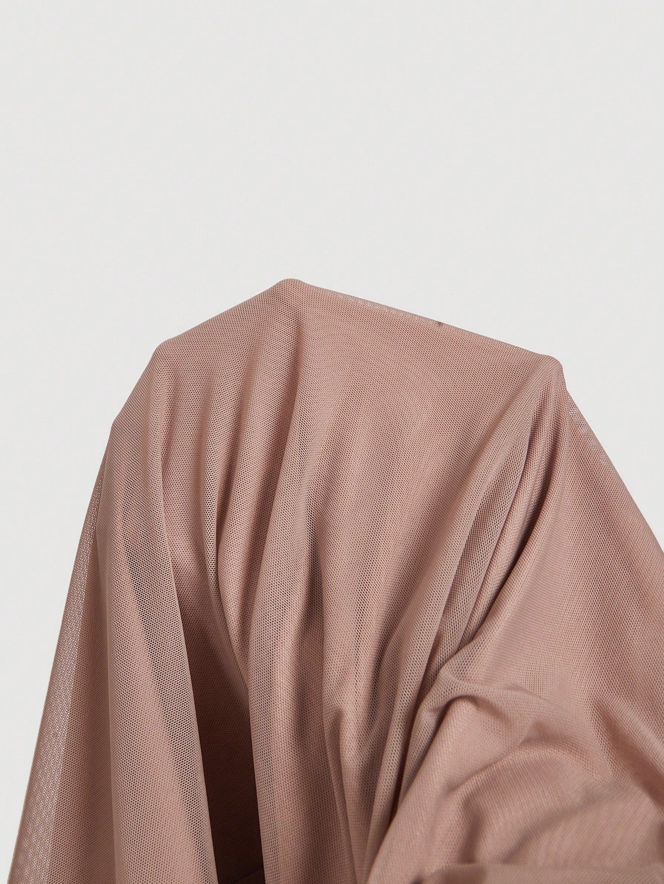 Fashzeo dusty pink cowl neck ruched midi dress with mesh panels and tie-back cami straps for a snatched silhouette.3