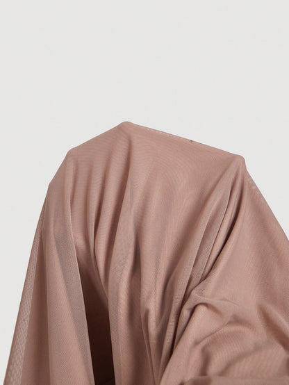 Fashzeo dusty pink cowl neck ruched midi dress with mesh panels and tie-back cami straps for a snatched silhouette.3