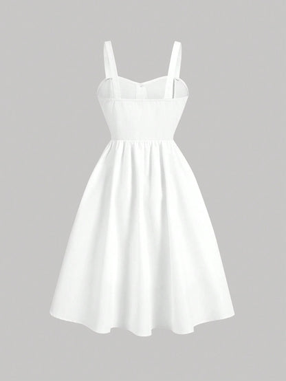 Fashzeo white sleeveless button-front midi sundress with wide straps and functional side pockets for women summer fashion1