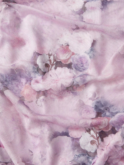 Fashzeo_women_s_vintage_floral_print_ruched_mesh_midi_slip_dress_in_lilac purple_with_adjustable_straps.3