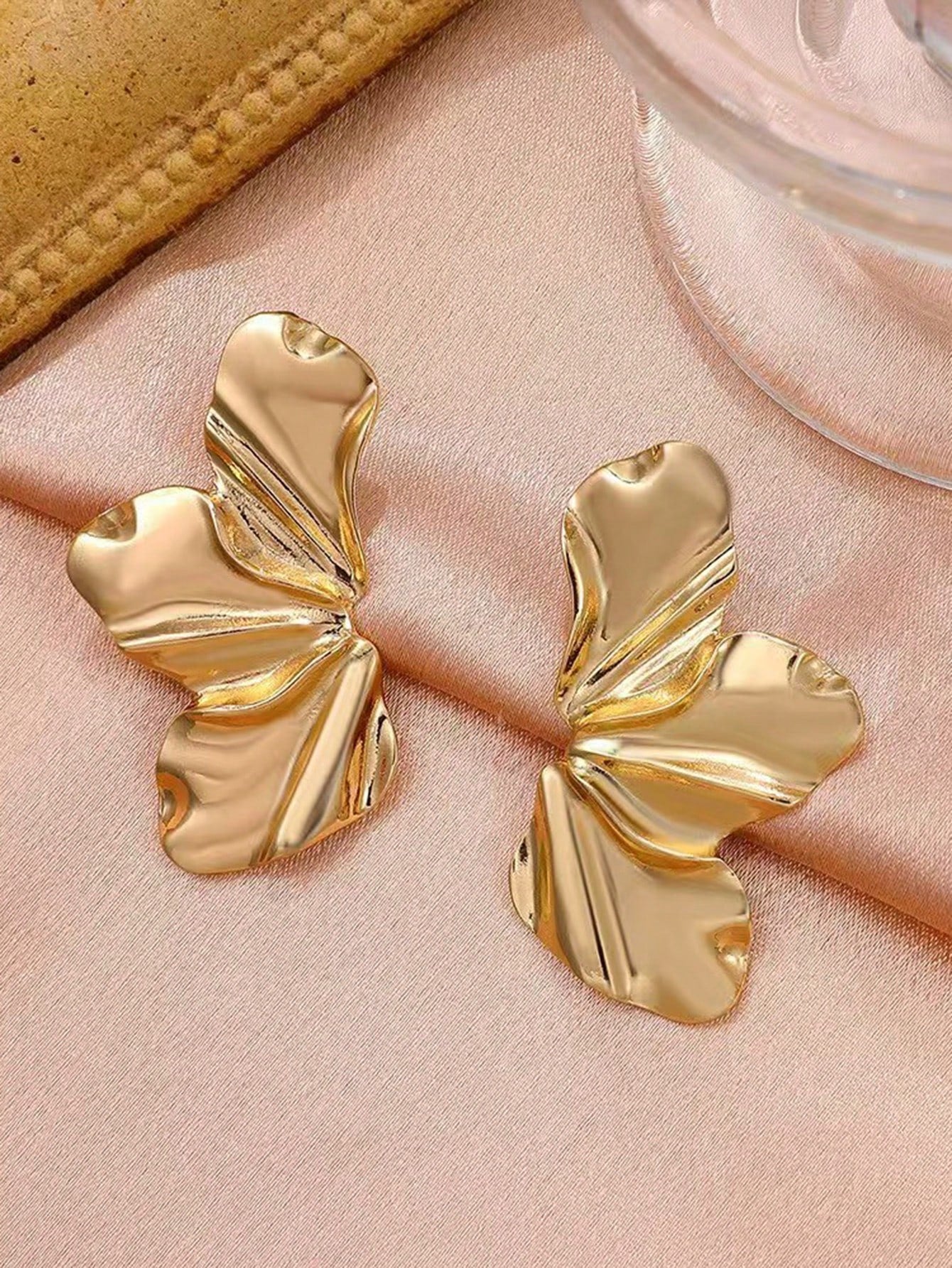 Trendy Metal Leaf Drop Earrings | Stylish Geometric Design for Daily & Party Wear