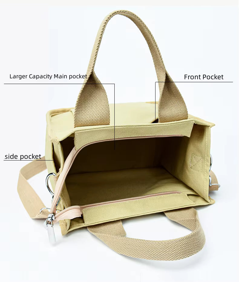 High-Quality Canvas Tote Bag – Large Capacity Shoulder & Crossbody Handbag for Travel and Office