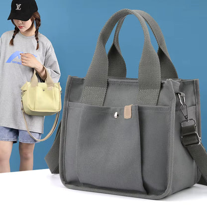 High-Quality Canvas Tote Bag – Large Capacity Shoulder & Crossbody Handbag for Travel and Office