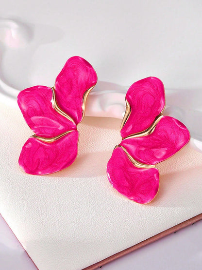 Trendy Metal Leaf Drop Earrings | Stylish Geometric Design for Daily & Party Wear