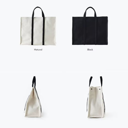 Minimalist Canvas Carryall Tote Bag – Large Work, Laptop & Everyday Shoulder Handbag