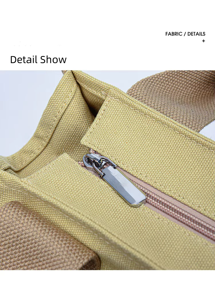 High-Quality Canvas Tote Bag – Large Capacity Shoulder & Crossbody Handbag for Travel and Office