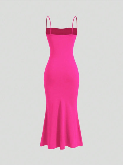 Elegant Pleated Mermaid Cami Maxi Dress – Ruched Backless Slip Dress for Evening & Parties