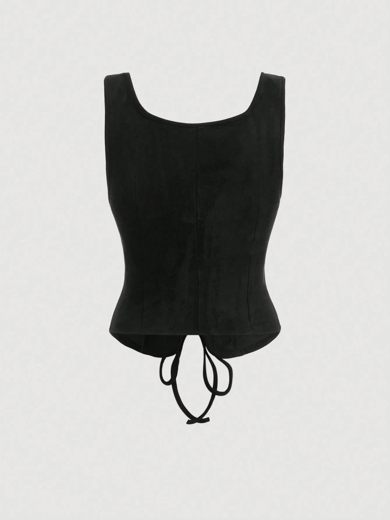Lace-Up Front Crisscross Tank Top | Slim Fit Scoop & Square Neck Crop Top with Eyelet Detail