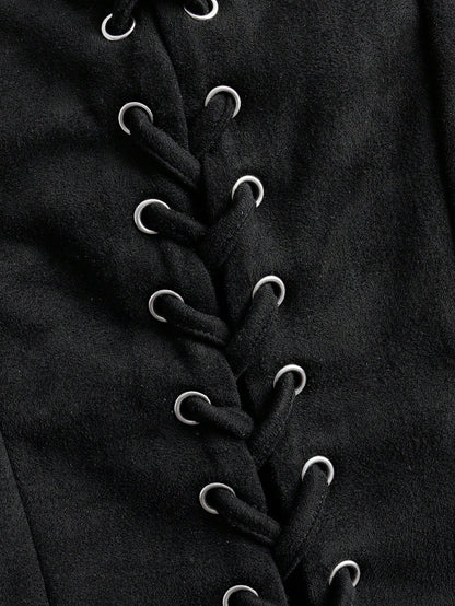 Lace-Up Front Crisscross Tank Top | Slim Fit Scoop & Square Neck Crop Top with Eyelet Detail