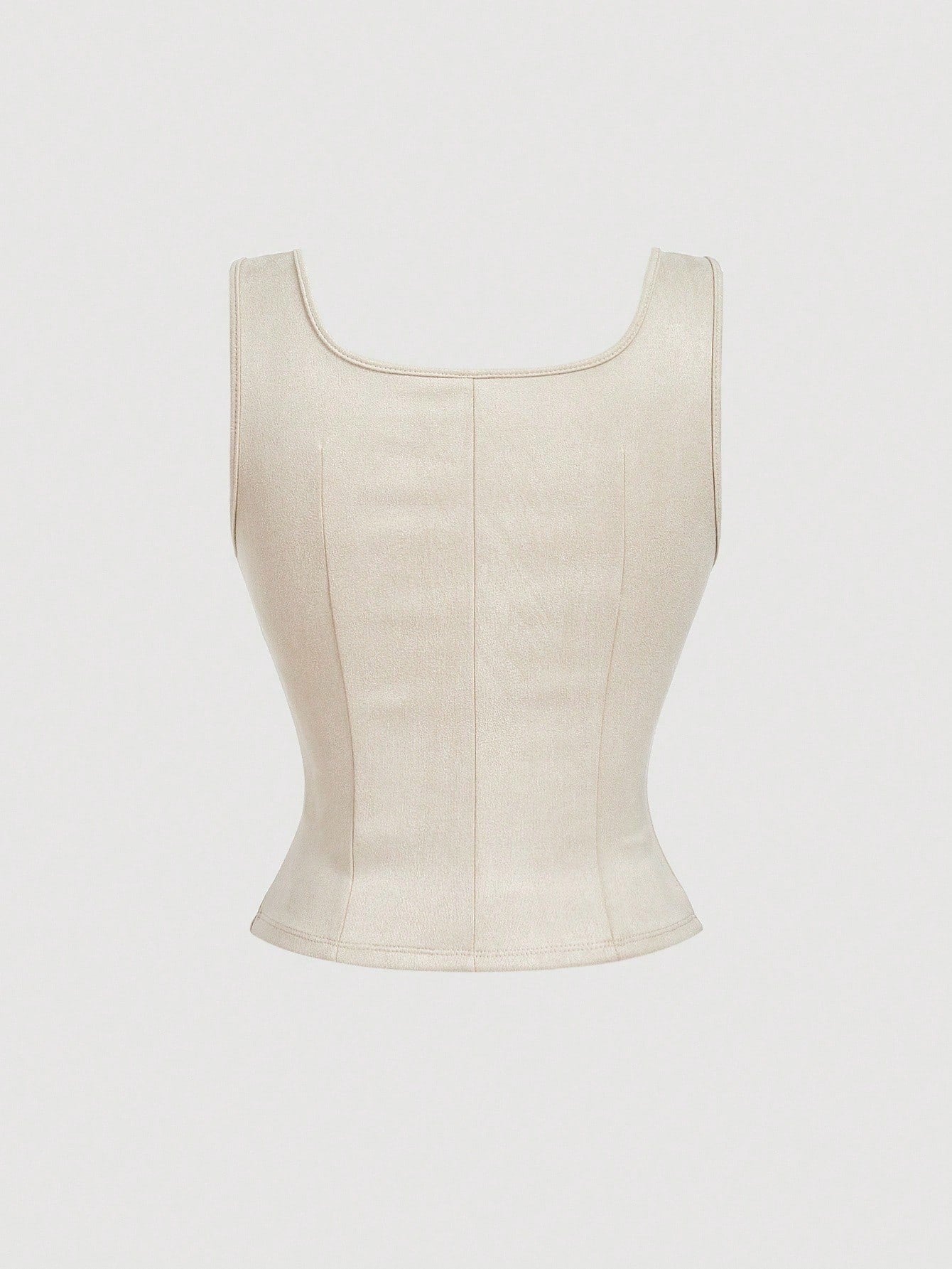 Embroidered Lace-Up Front Crisscross Tank Top | Slim Fit Scoop & Square Neck Crop Top with Eyelet Detail