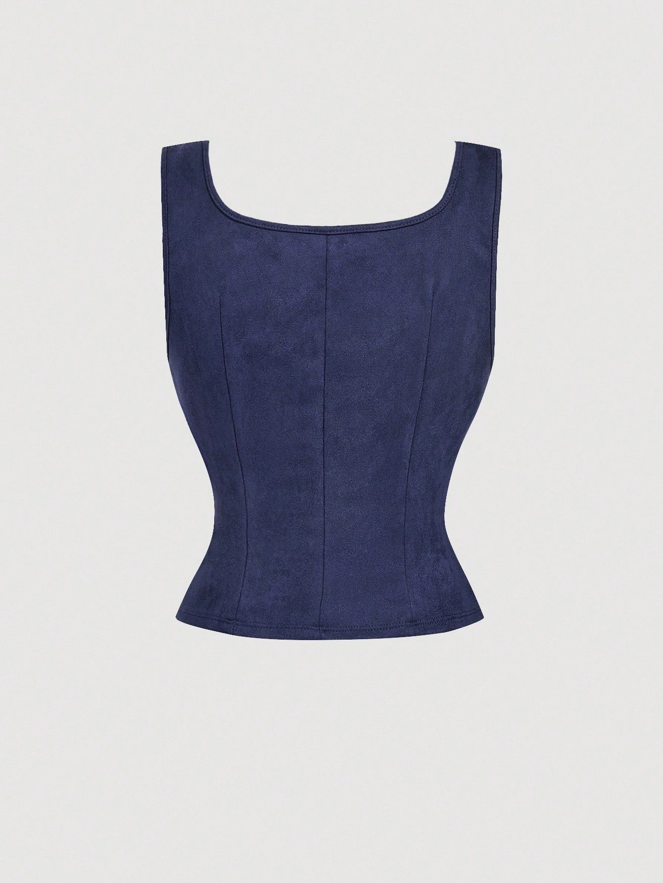 Embroidered Lace-Up Front Crisscross Tank Top | Slim Fit Scoop & Square Neck Crop Top with Eyelet Detail