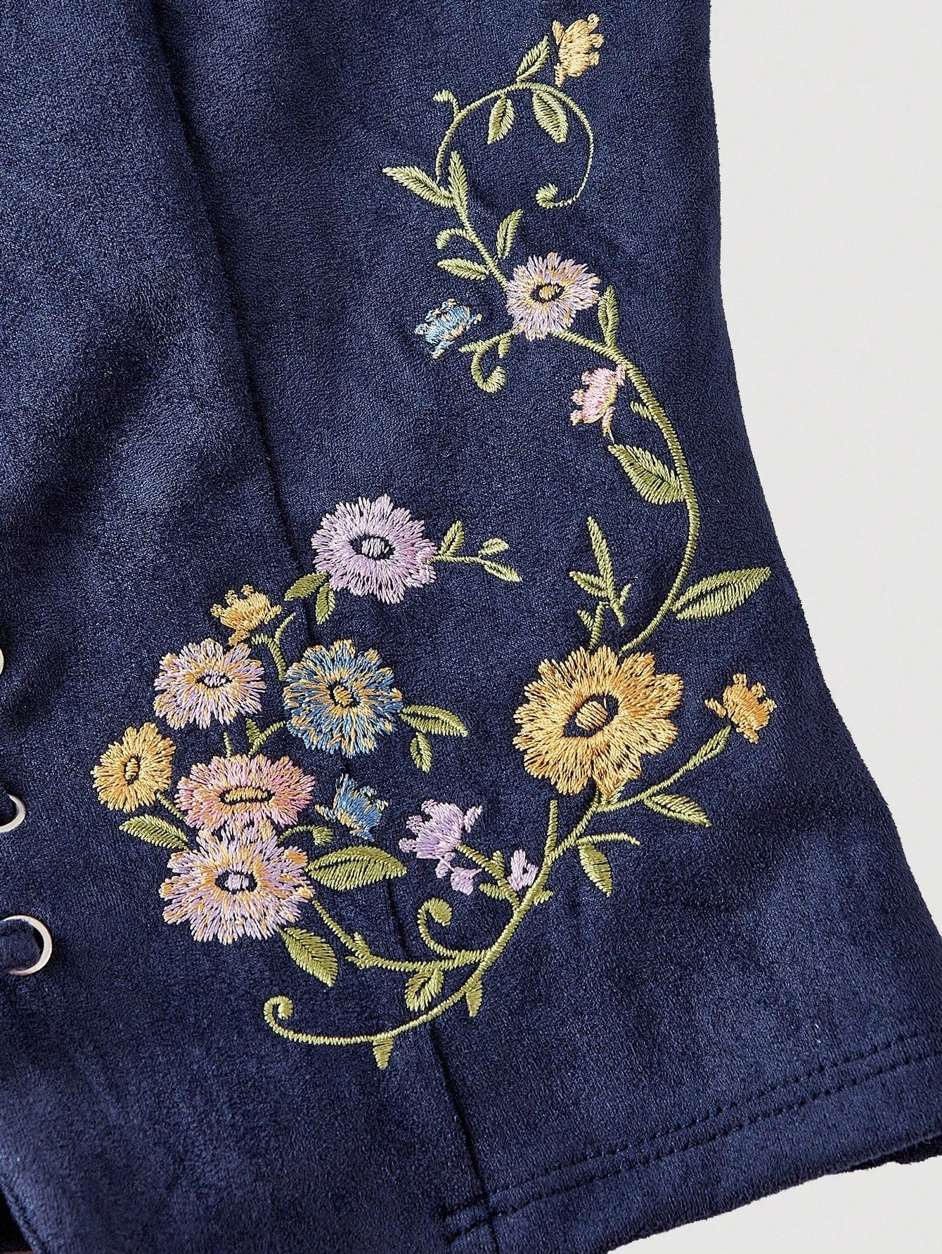 Embroidered Lace-Up Front Crisscross Tank Top | Slim Fit Scoop & Square Neck Crop Top with Eyelet Detail